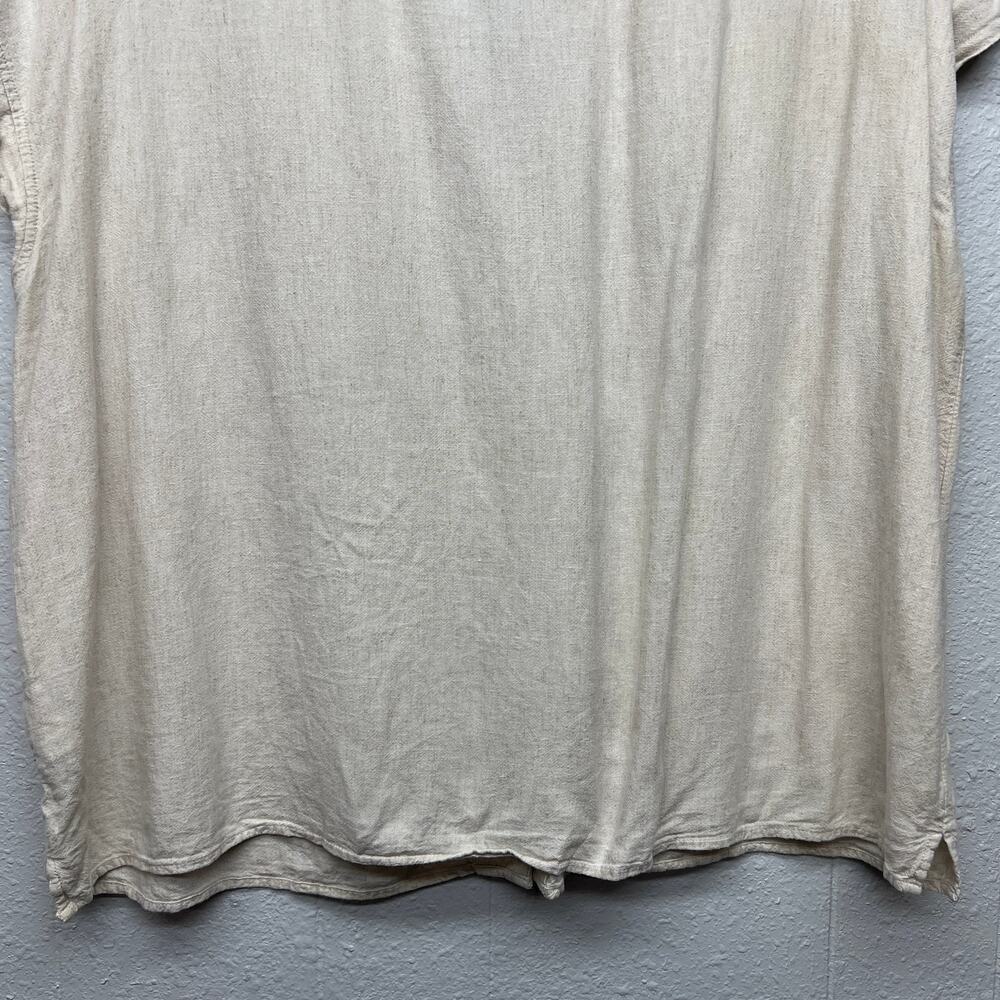 Old Navy Linen Blend Button Front Womens Shirt XL Oversized Beachy Lagenlook - Picture 8 of 10